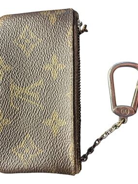 Louis Vuitton Monogram Bundle: Pochette Cles Key Pouch & Vintage Pass ID Holder